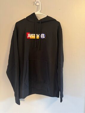 Nike Black Hoodie with White Swoosh Tag